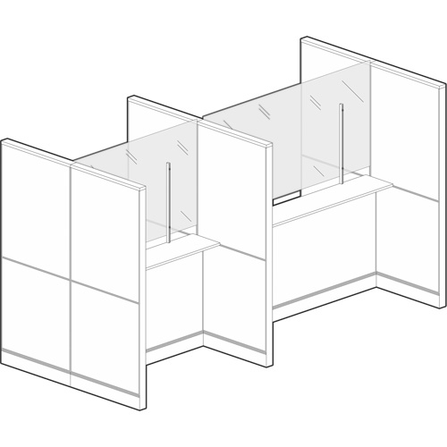 Vitre hygi&eacute;nique &agrave; fixation par pince, 48" la x 36" h NRZ Safety Inc.