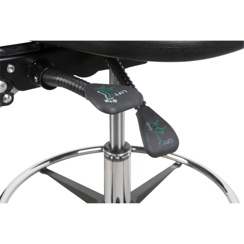 Tabouret robuste et ergonomique, Stationnaire, Ajustable, 39” - 48”, Polyur&eacute;thane Si&egrave;ge, Noir NRZ Safety Inc.