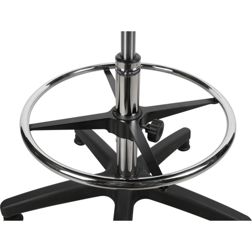 Tabouret robuste et ergonomique, Stationnaire, Ajustable, 39” - 48”, Polyur&eacute;thane Si&egrave;ge, Noir NRZ Safety Inc.