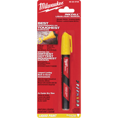 Inkzall Paint Marker, Liquid, Yellow NRZ Safety Inc.