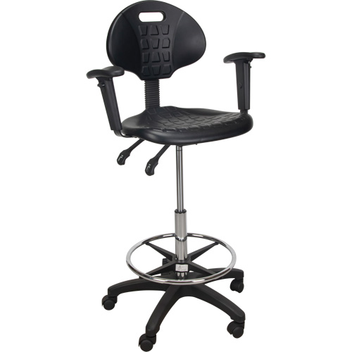 Tabouret ergonomique robuste avec accoudoirs r&eacute;glables et roulettes en nylon, Mobile, Ajustable Hauteur, Capacit&eacute; 250 lb NRZ Safety Inc.