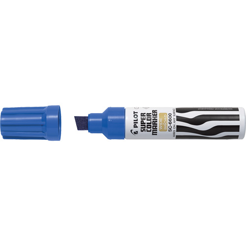Super Colour Jumbo Permanent Marker, Blue, Chisel Tip NRZ Safety Inc.