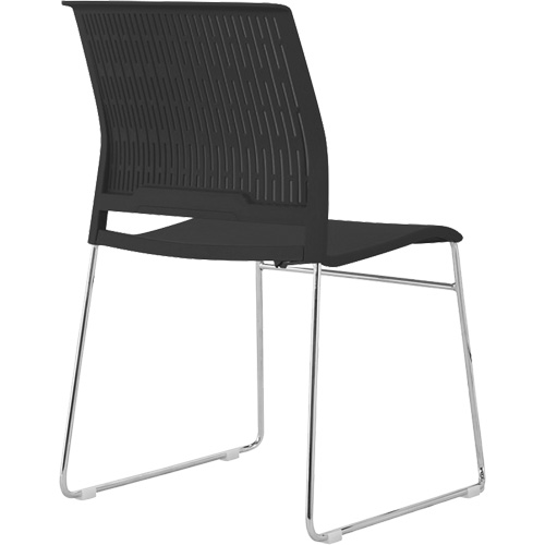 Stacking Chairs, Polypropylene, 32-3/8" High, 250 lbs. Capacity, Black NRZ Safety Inc.