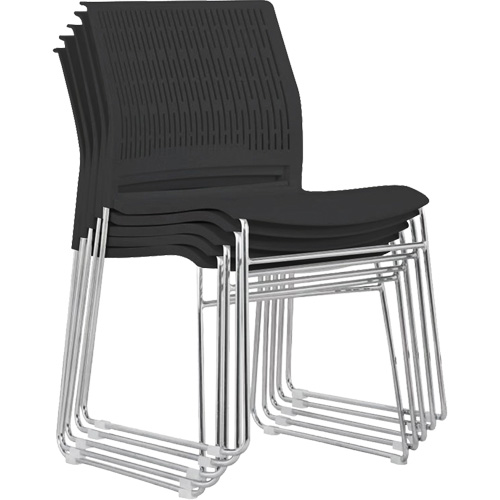 Stacking Chairs, Polypropylene, 32-3/8" High, 250 lbs. Capacity, Black NRZ Safety Inc.