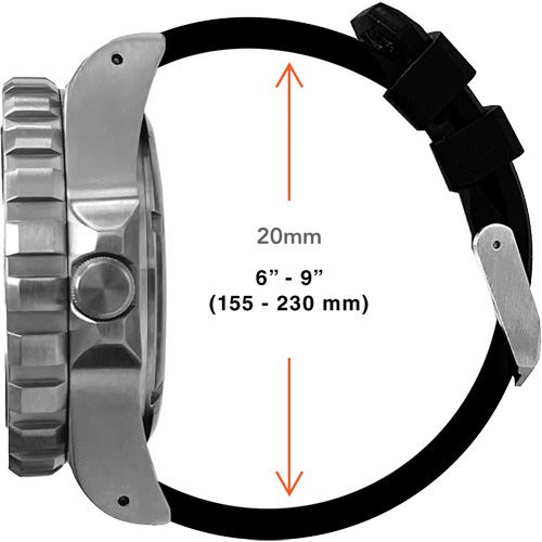 Grande montre automatique de plong&eacute;e, Num&eacute;rique, &agrave; piles, 41 mm, Noir NRZ Safety Inc.