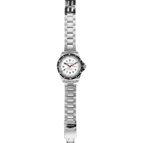 Tr&egrave;s grande montre automatique &eacute;dition arctique avec jour/date avec bracelet en acier inoxydable, Num&eacute;rique, &agrave; piles, 46 mm, Argent NRZ Safety Inc.