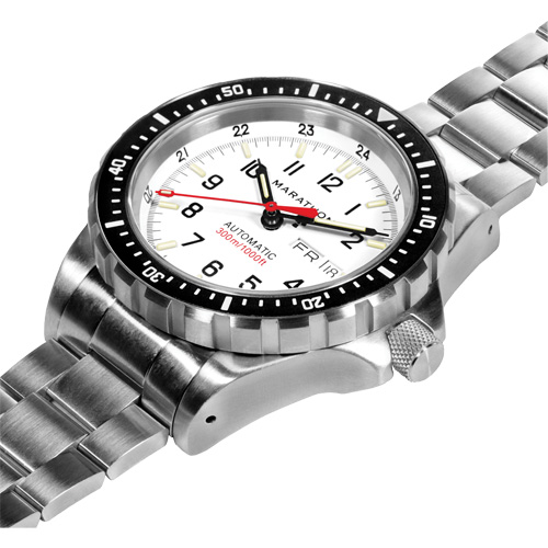 Tr&egrave;s grande montre automatique &eacute;dition arctique avec jour/date avec bracelet en acier inoxydable, Num&eacute;rique, &agrave; piles, 46 mm, Argent NRZ Safety Inc.