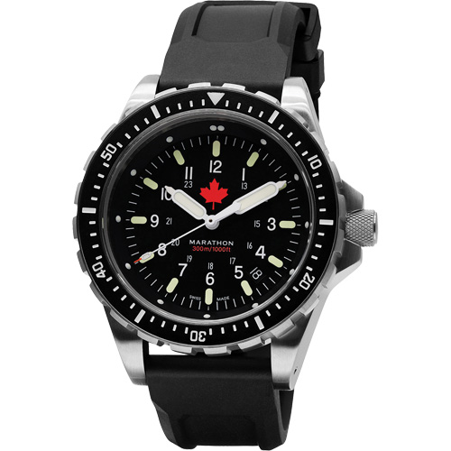 Tr&egrave;s grande montre &agrave; quartz pour plongeur avec feuille d'&eacute;rable rouge, Num&eacute;rique, &agrave; piles, 46 mm, Noir NRZ Safety Inc.