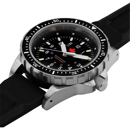 Tr&egrave;s grande montre &agrave; quartz pour plongeur avec feuille d'&eacute;rable rouge, Num&eacute;rique, &agrave; piles, 46 mm, Noir NRZ Safety Inc.