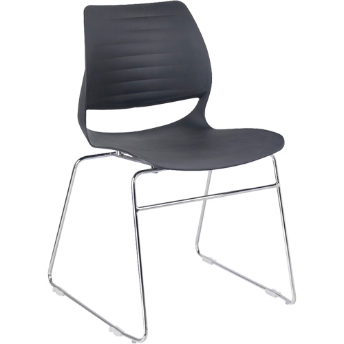 Stacking Chairs, Polypropylene, 32" High, 250 lbs. Capacity, Black NRZ Safety Inc.
