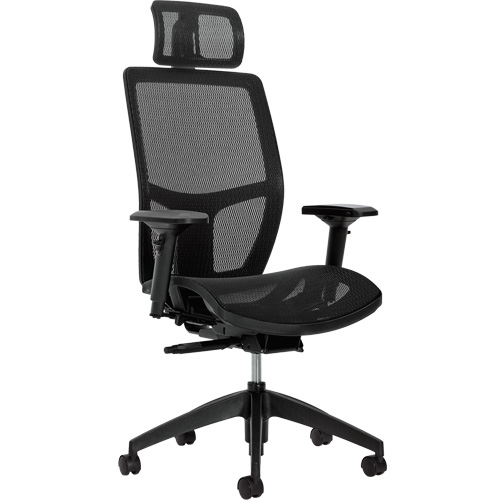 Format+ High-Back Weight-Sensing Synchro-Tilter with Headrest, Mesh, Black, 300 lbs. Capacity NRZ Safety Inc.
