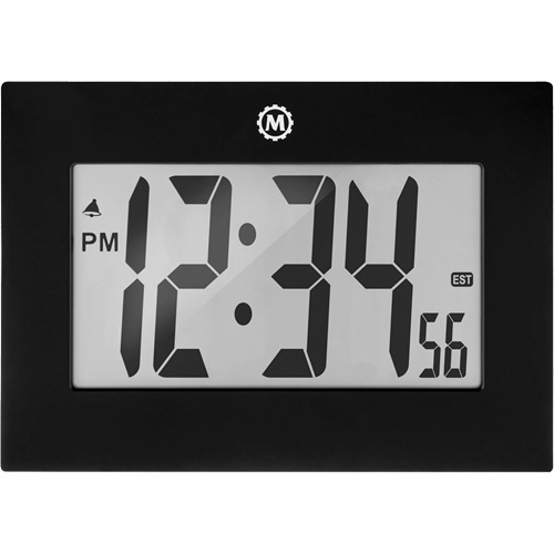 Horloge &agrave; grand cadre, Num&eacute;rique, &agrave; piles, 9" la x 1" p x 6,5" h, Noir NRZ Safety Inc.