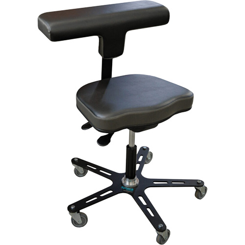 Chaise ergonomique industrielle VEGA-T, Mobile, Ajustable, Vinyle Si&egrave;ge, Noir NRZ Safety Inc.