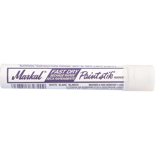 Fast Dry Paintstik&reg; Paint Marker -50° to 150°F, Solid Stick, White NRZ Safety Inc.