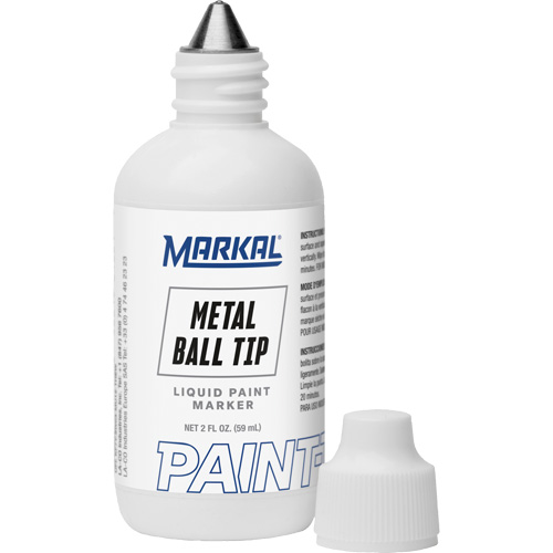 Marqueur Paint-Riter avec pointe en bille m&eacute;tallique, Liquide, Blanc NRZ Safety Inc.