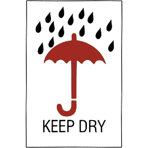 "Keep Dry" Special Handling Labels, 6" L x 4" W, Red on White NRZ Safety Inc.