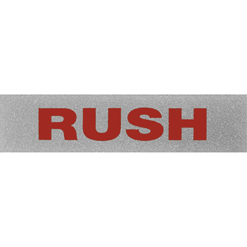 "Rush" Special Handling Labels, 5" L x 2" W, Black on Red NRZ Safety Inc.