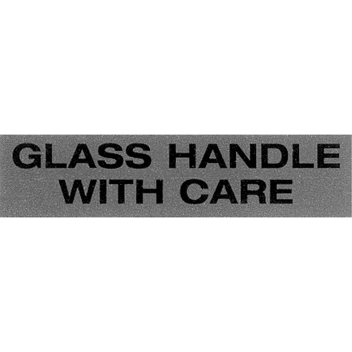 "Glass Handle with Care" Special Handling Labels, 5" L x 2" W, Black on Red NRZ Safety Inc.