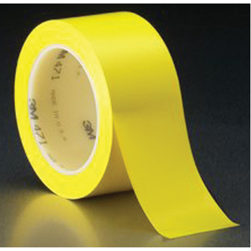 471 Vinyl Tape, 50.8 mm (2") W x 32.9 m (108') L, 5.3 mils, Yellow NRZ Safety Inc.