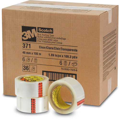 Rubans d'emballage Scotch 371, Adh&eacute;sif Thermofusible, 2 mils, 48 mm (1-22/25") x 100 m (328') NRZ Safety Inc.