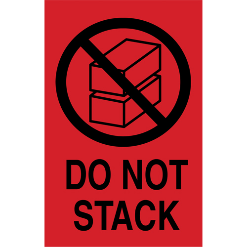 &eacute;tiquettes  Do Not Stack  pour envoi international, 6" lo x 4" la, Noir/rouge NRZ Safety Inc.