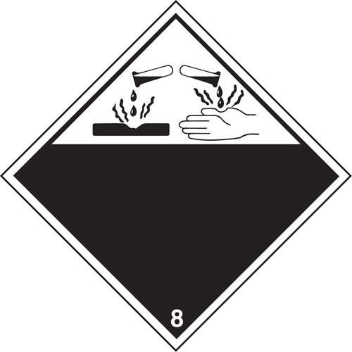 &eacute;tiquettes d'exp&eacute;dition TMD, Classe 8, Corrosifs, Vinyle NRZ Safety Inc.