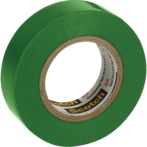 Scotch&reg; 35 Colour Coded Tape, 12.7 mm (1/2") x 6.1 m (20'), Green, 7 mils NRZ Safety Inc.