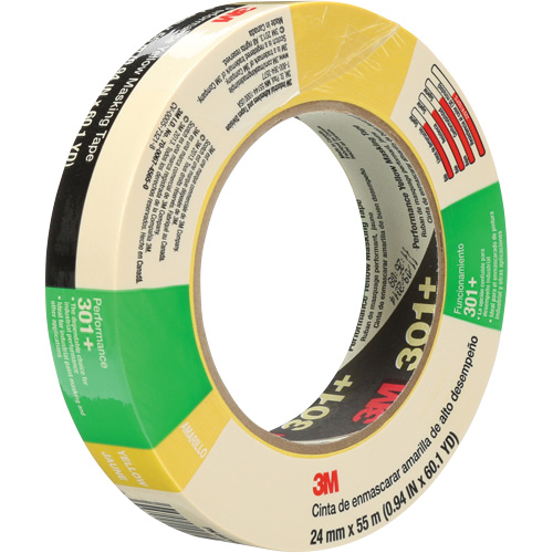 301+ Performance Masking Tape, 24 mm (1") x 54.8 m (180'), Yellow NRZ Safety Inc.