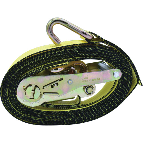 Tendeurs d'arrimage &agrave; cliquet, Crochet en J, 2" , 16' , Charge d'utilisation max. 10 000 lb NRZ Safety Inc.