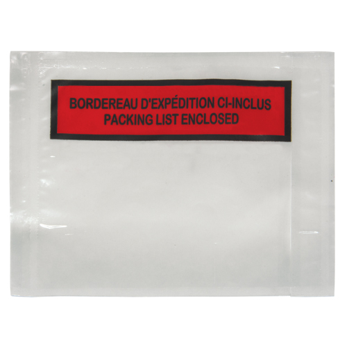 Packing List Envelope, 4-1/2" L x 5-1/2" W, Backloading Style NRZ Safety Inc.