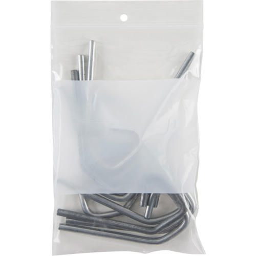 Sacs en poly avec espace inscriptible blanc, Refermable, 6" x 4", 2 mils NRZ Safety Inc.