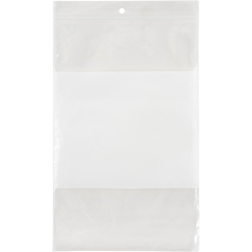 Sacs en poly avec espace inscriptible blanc, Refermable, 9" x 6", 2 mils NRZ Safety Inc.