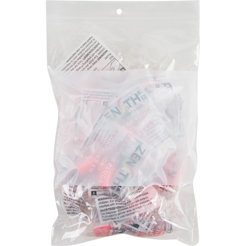 Sacs en poly avec espace inscriptible blanc, Refermable, 9" x 6", 2 mils NRZ Safety Inc.