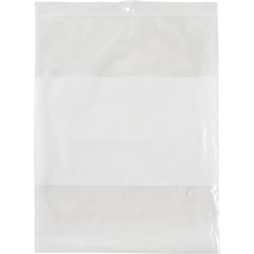Sacs en poly avec espace inscriptible blanc, Refermable, 10" x 8", 2 mils NRZ Safety Inc.