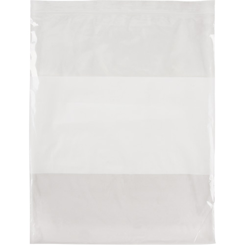 White Block Poly Bags, Reclosable, 15" x 12", 2 mils NRZ Safety Inc.