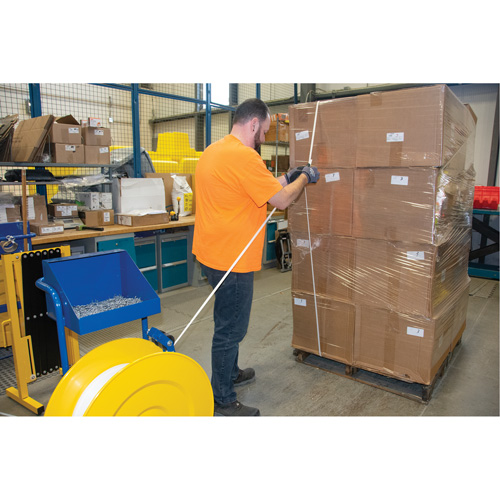 Strapping, Polypropylene, 3/8" W x 12900' L, White, Machine Grade NRZ Safety Inc.
