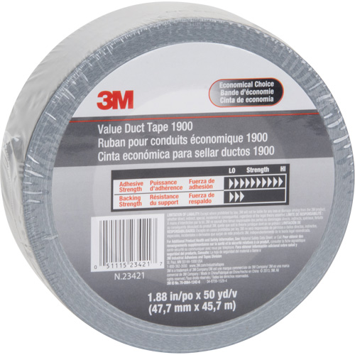 1900 Value Duct Tape, 5.8 mils, Silver, 48 mm (2") x 5.7 m (18.7') NRZ Safety Inc.