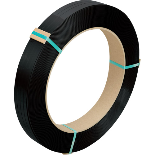 Feuillard, Polyester, 1/2" la x 2756' lo, Noir, Calibre Manuel NRZ Safety Inc.