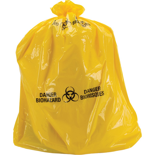 Sacs &agrave; d&eacute;chets, Biorisque, 38" lo x 30" la, 2 mils NRZ Safety Inc.
