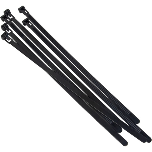 Attache-c&acirc;ble r&eacute;utilisable, Longueur 14", R&eacute;sistance &agrave; la traction 50 lb, Noir NRZ Safety Inc.
