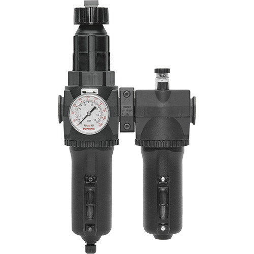 Manual Drain Filter, Regulator & Lubricator with Metal Bowl & Gauge Modulair 400, 1/2" NPT NRZ Safety Inc.