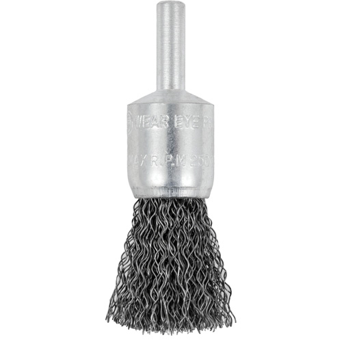 E050-12 Shaft Mounted Crimped End Brush, 1/2", 0.012" Fill, 1/4" Shank NRZ Safety Inc.