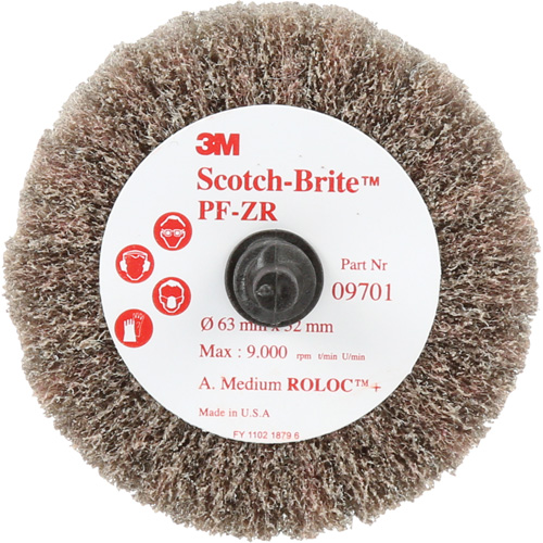 Scotch-Brite Roloc Cut and Polish Flap Brush, PF-ZR, Aluminum Oxide, Medium Grit, 2-1/2" x 1-1/4" NRZ Safety Inc.