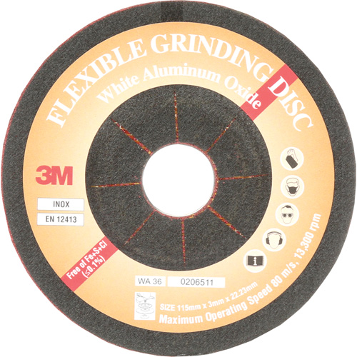 Disque de meulage flexible, 4-5/8", Oxyde d'aluminium, 22 mm, Type WA NRZ Safety Inc.