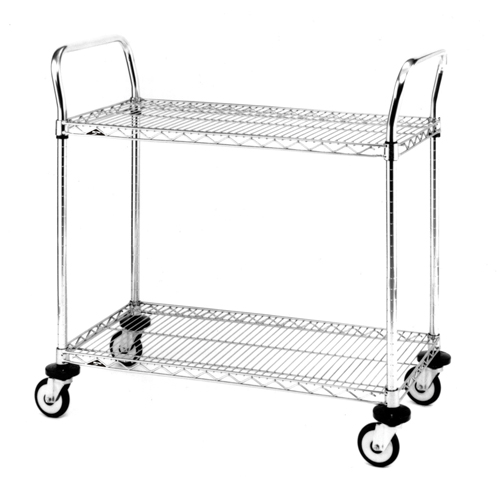 Chariot utilitaire &agrave; usage standard avec tablettes en treillis m&eacute;tallique, Chrom&eacute;, 24" x 39" x 24", Capacit&eacute; 375 lb NRZ Safety Inc.