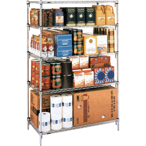 Super Adjustable Super Erecta Shelf&reg;, 4 Tiers, 36" W x 62-9/16" H x 24" D NRZ Safety Inc.