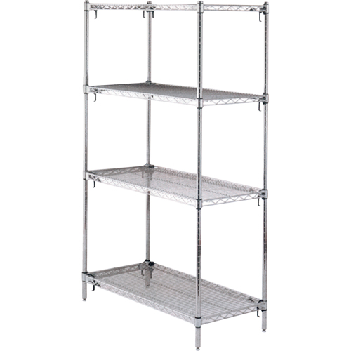 ETAGERE,4 TABL18X36X63,CHROME,800LB/TABL., Tiers 4, 36" la x 63" h x 18" p NRZ Safety Inc.