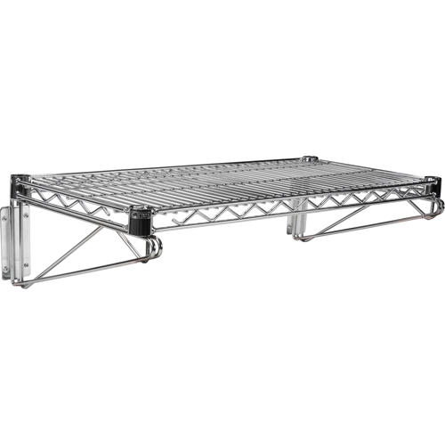 Wall Mount Wire Shelving Kit, Single Bracket, 200 lbs. Capacity, 14" D NRZ Safety Inc.