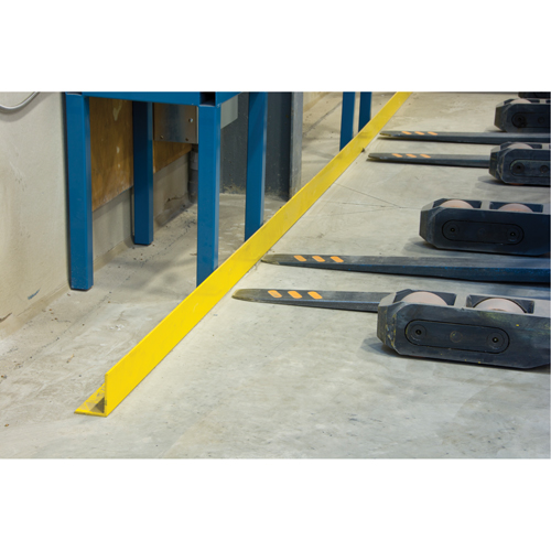 Rails protecteurs arr&ecirc;ts de charge avec ancrage au sol, Acier, 48" lo x 5" h, Jaune NRZ Safety Inc.