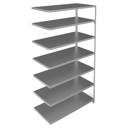 Shelving Unit, Galvanized Steel, Slotted Angle, 275 lbs. Capacity, 48" W x 84" H x 24" D NRZ Safety Inc.